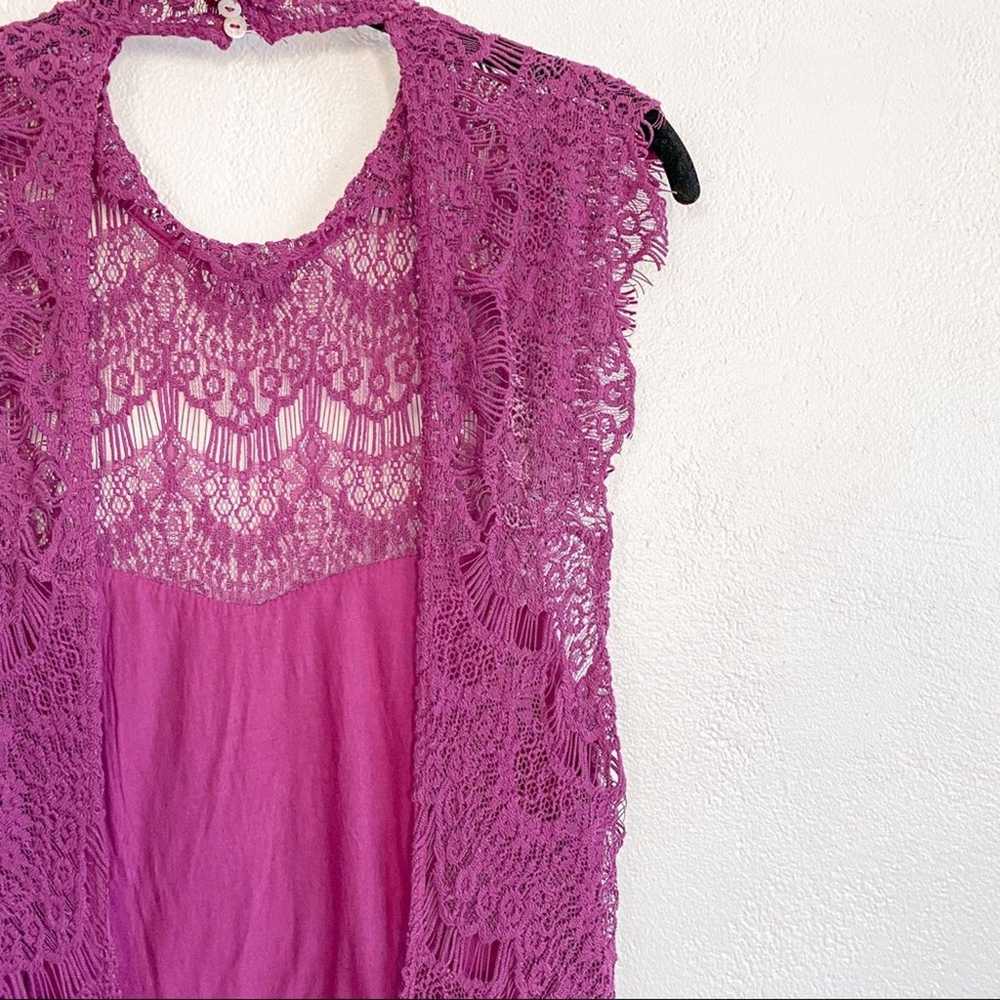 Free People Daydream Magenta Lace Mini Dress Size… - image 11