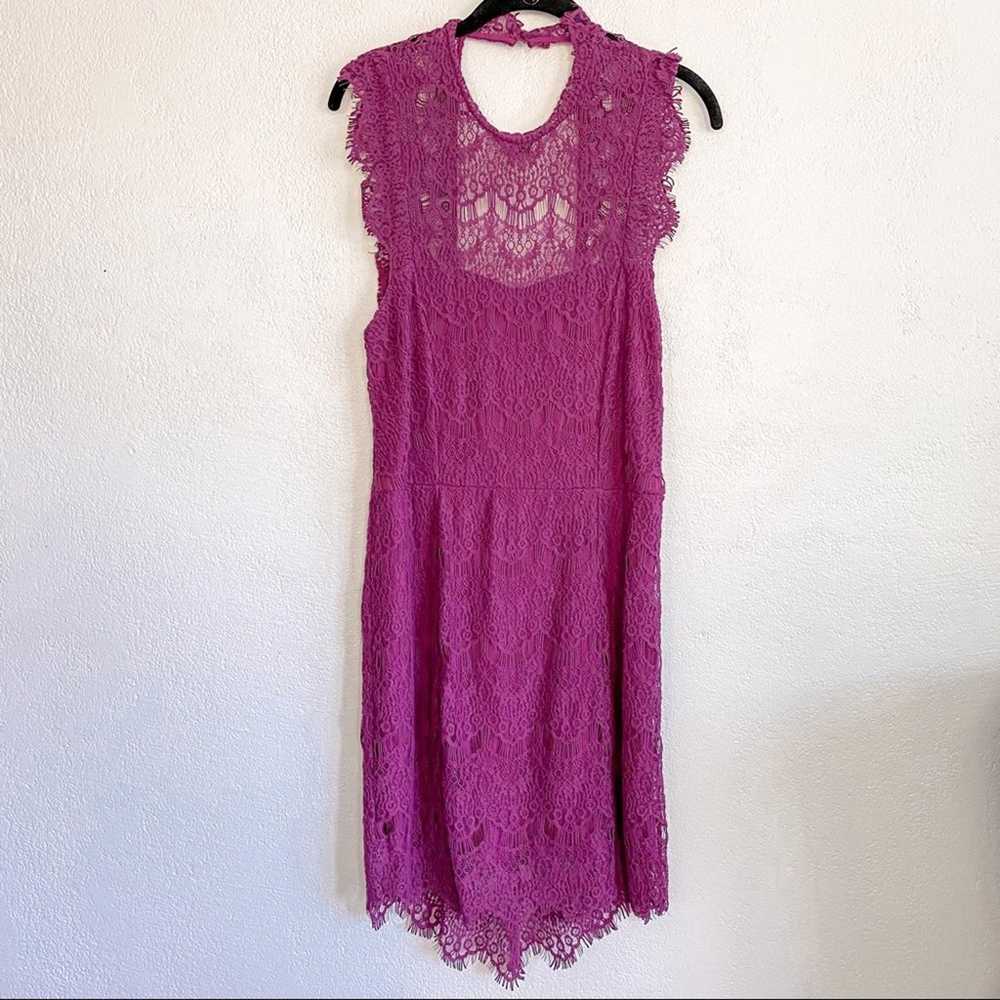 Free People Daydream Magenta Lace Mini Dress Size… - image 3