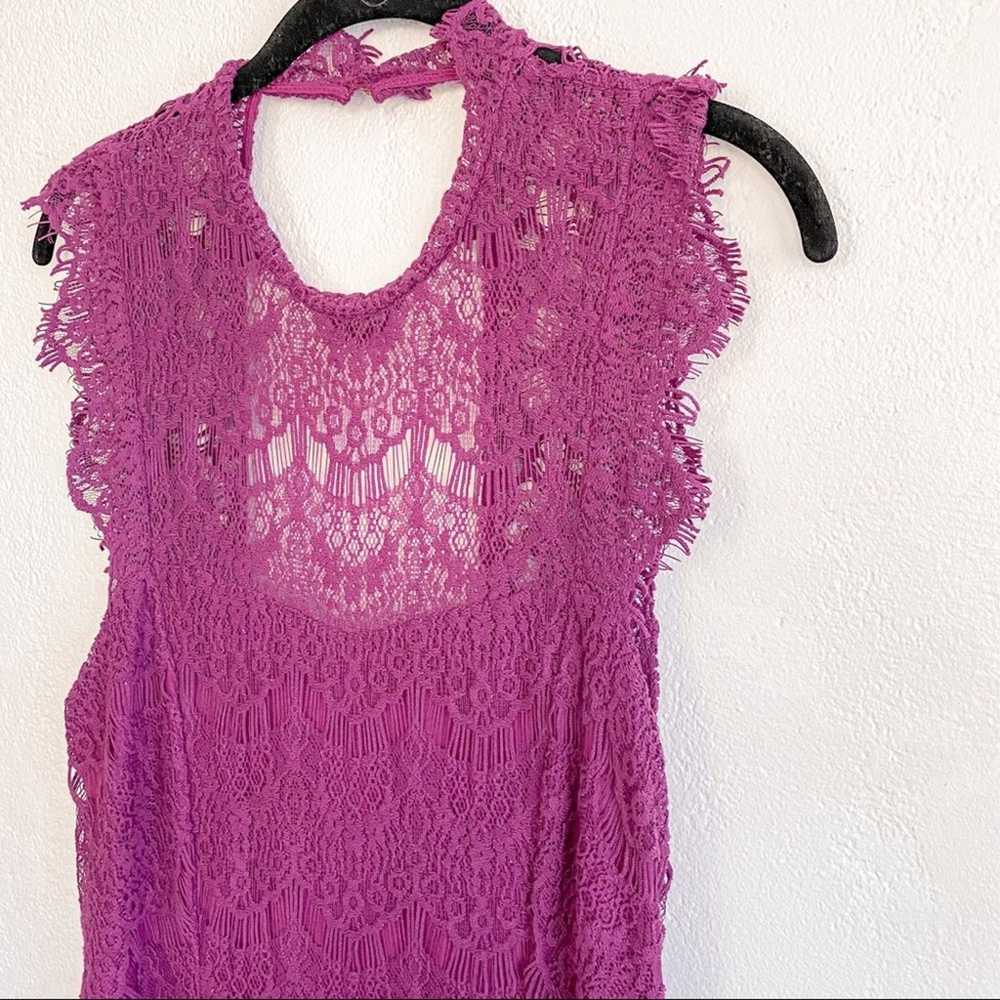 Free People Daydream Magenta Lace Mini Dress Size… - image 4