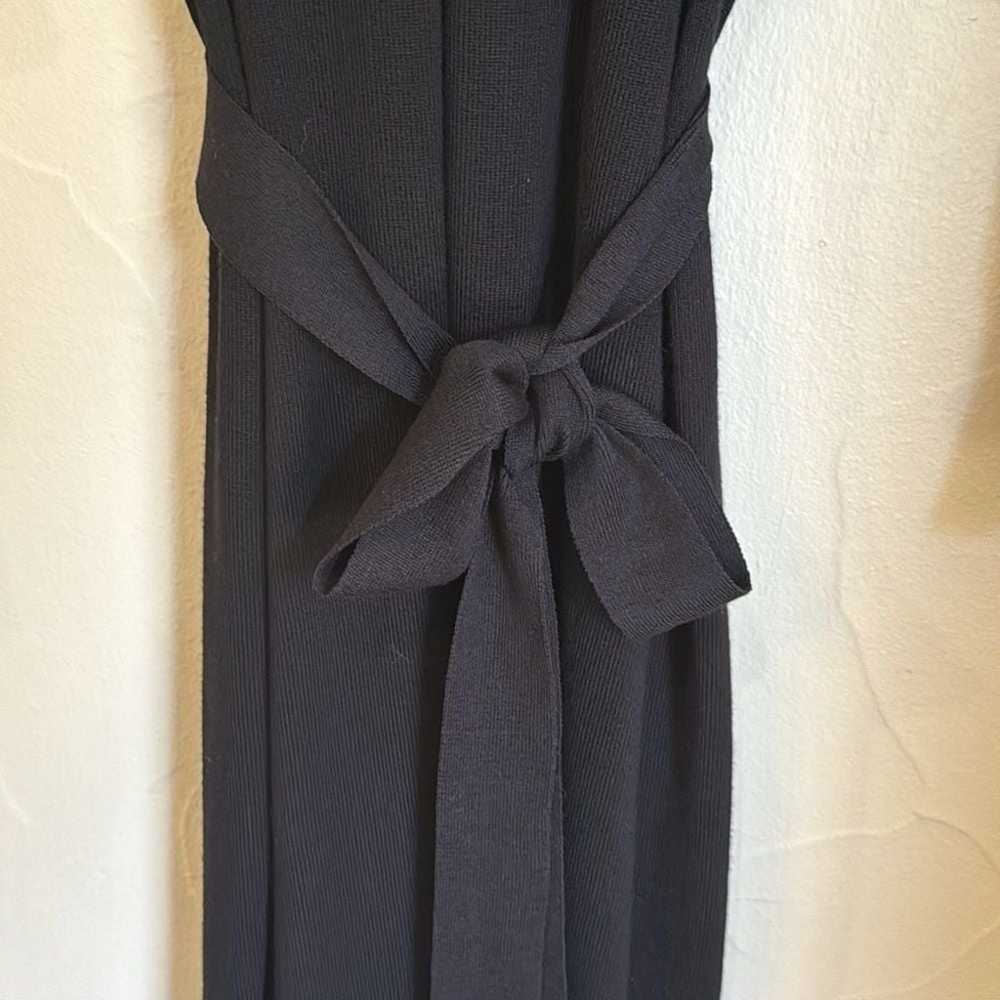 SEXY LONG SLEEVE V-NECK BLACK FITTED DRESS SIZE XL - image 7