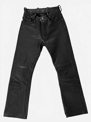 Chrome Hearts Chrome Hearts Black Leather Fleur K… - image 1