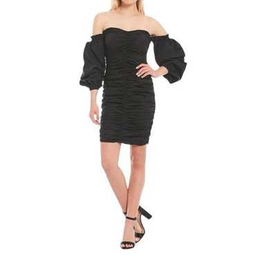 GUESS Womens Black Balloon Sleeve Off Shoulder Siz