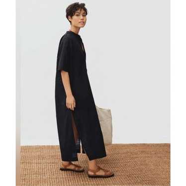 EVERLANE 100% Cotton The Caftan Dress Black Check… - image 1