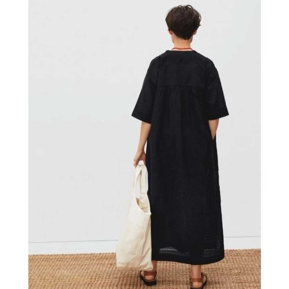 EVERLANE 100% Cotton The Caftan Dress Black Check… - image 2