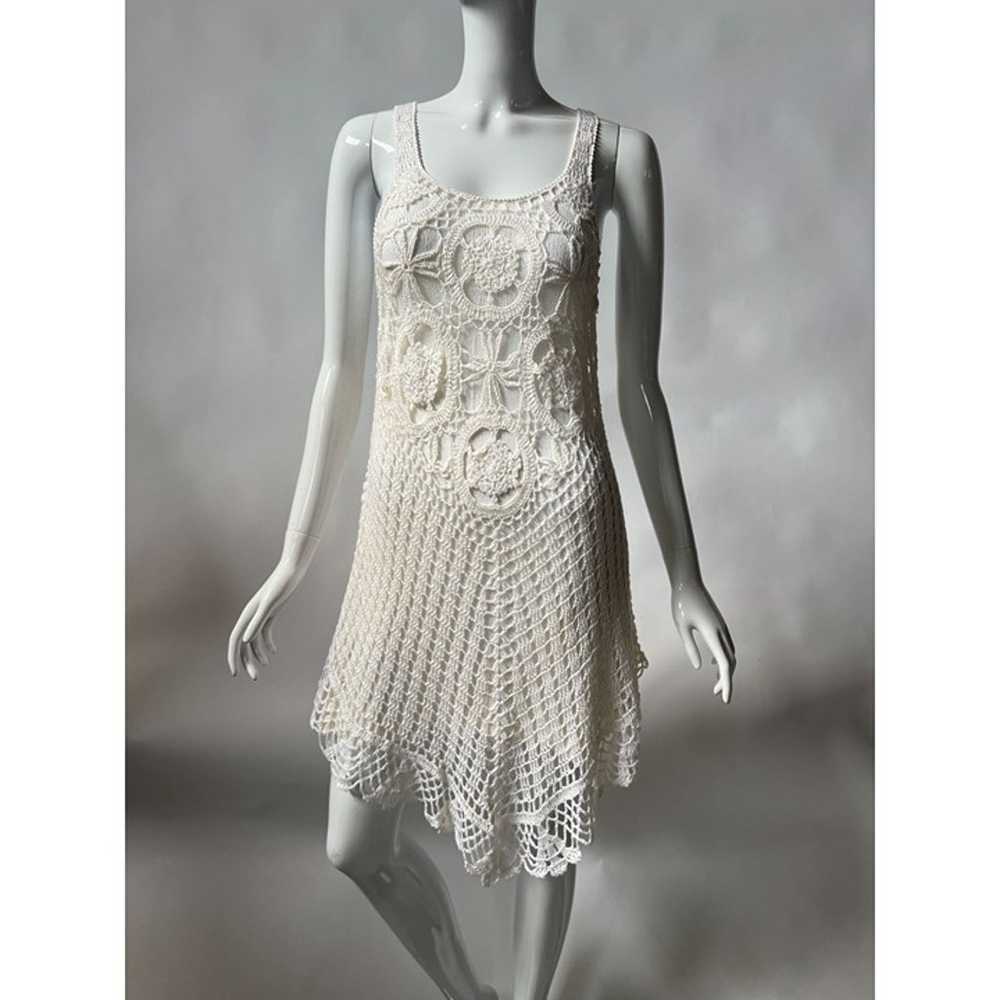 Vintage Crochet Lace Sleeveless Dress For Women I… - image 1