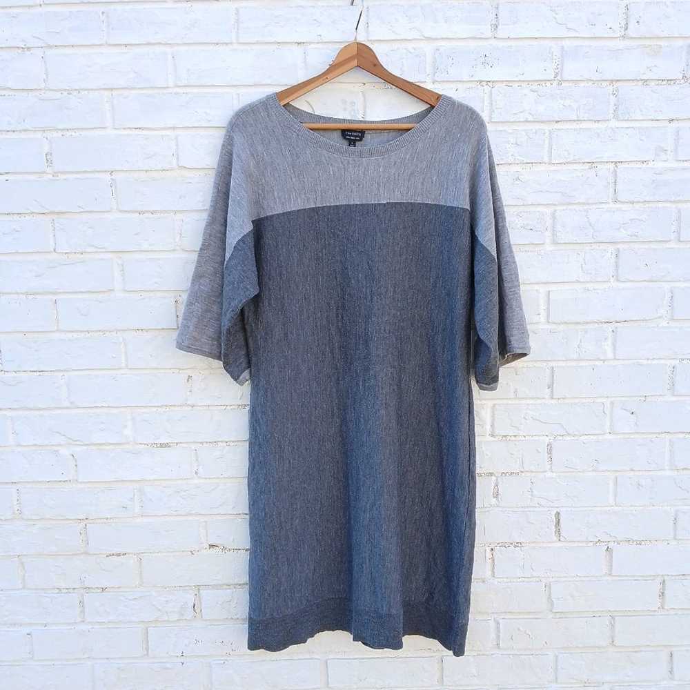 Talbots Merino Wool Sweater Dress Gray Large - image 2