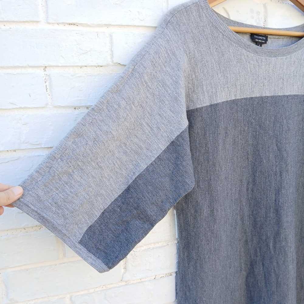 Talbots Merino Wool Sweater Dress Gray Large - image 3