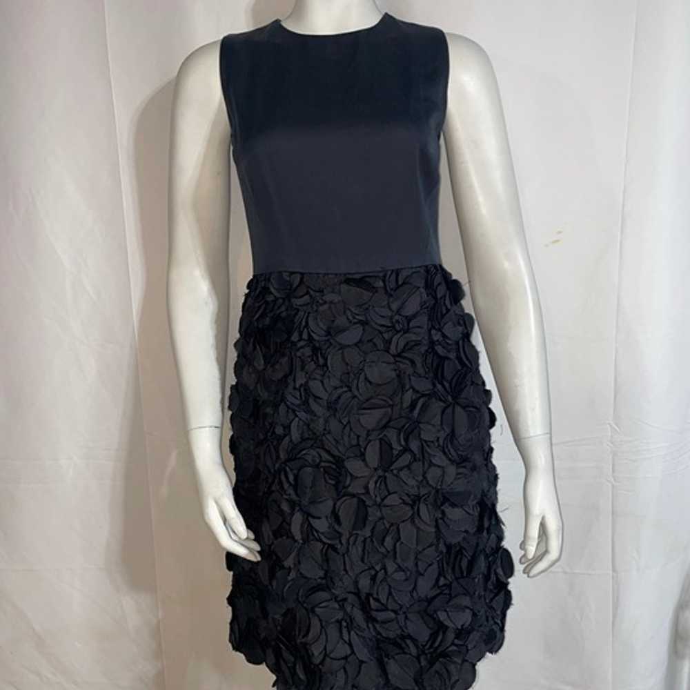 Lyn Devon Black Sleeveless Floral Dress Knee Leng… - image 1