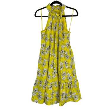 Eliza J Womens size 10 dress yellow floral chiffo… - image 1