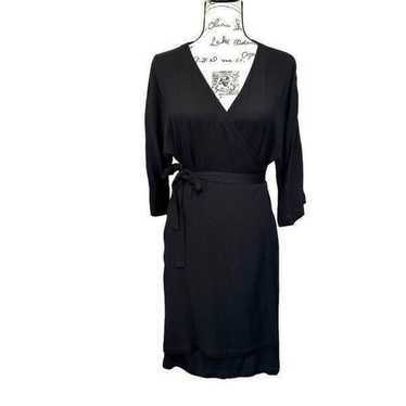 Shaina Mote Classic Black Wrap Midi Dress, Medium - image 1