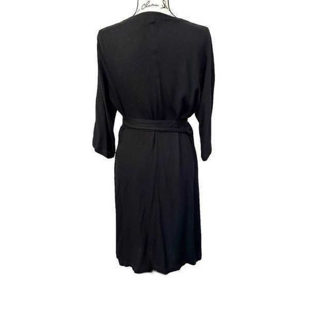 Shaina Mote Classic Black Wrap Midi Dress, Medium - image 3