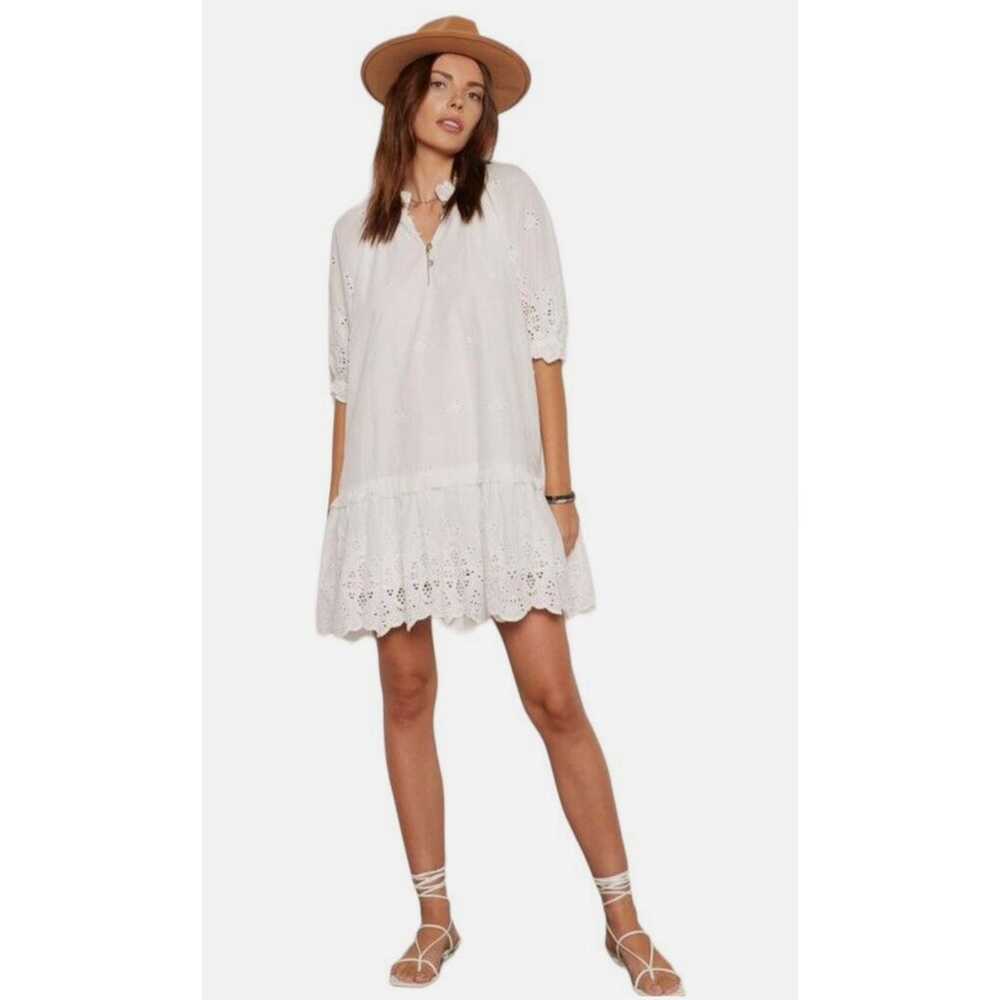 Tart Mia White Eyelet Shift Dress Women Ruffle He… - image 1