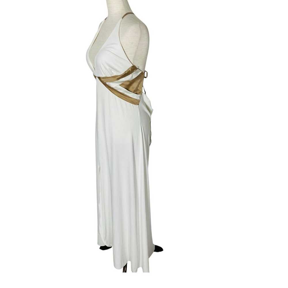 BEBE Ivory Halter Maxi Dress Size Medium - image 7