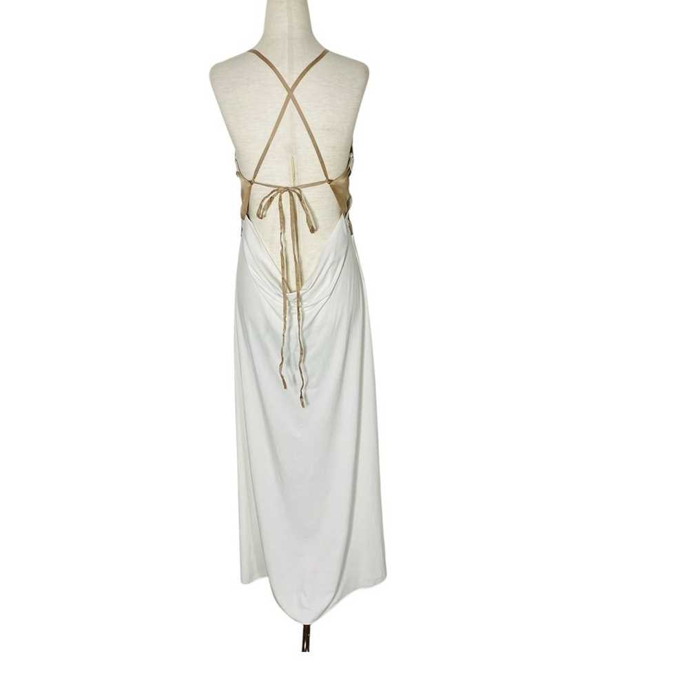 BEBE Ivory Halter Maxi Dress Size Medium - image 8