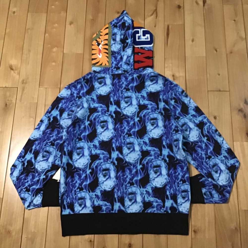 Bape BAPE flame shark full zip hoodie a bathing a… - image 2