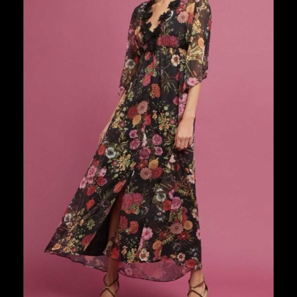 Farm Rio Laina Floral Semi Sheer Maxi Dress Size … - image 2