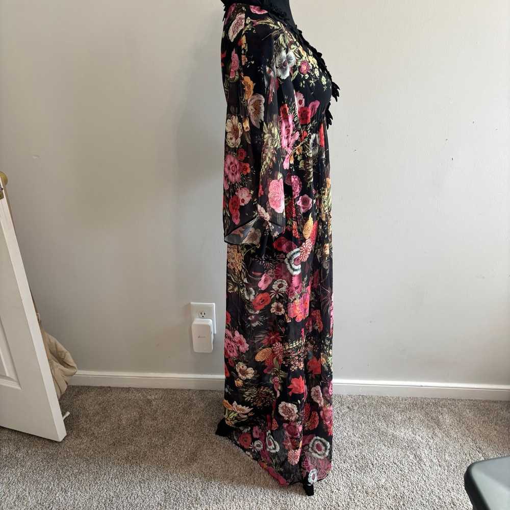 Farm Rio Laina Floral Semi Sheer Maxi Dress Size … - image 5