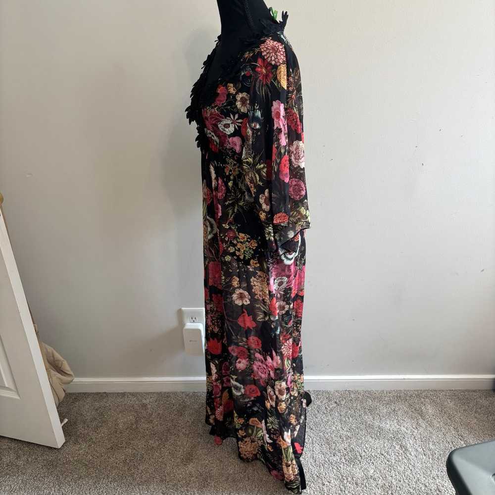 Farm Rio Laina Floral Semi Sheer Maxi Dress Size … - image 8