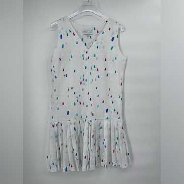 Brooke Wright white sleeveless confetti dress siz… - image 1