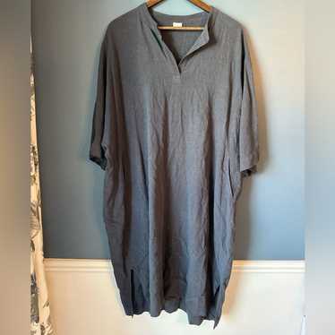 Poetry linen blend charcoal kaftan