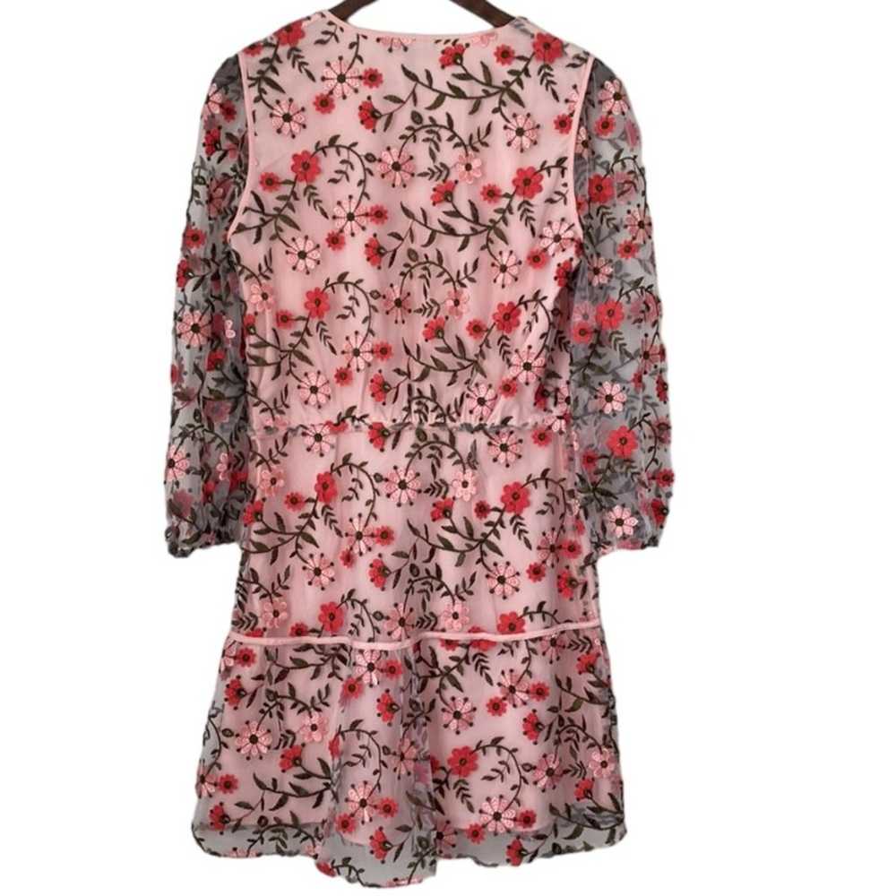 Sam Edelman Embroidered Floral Dress Pink Sz 6 - image 6