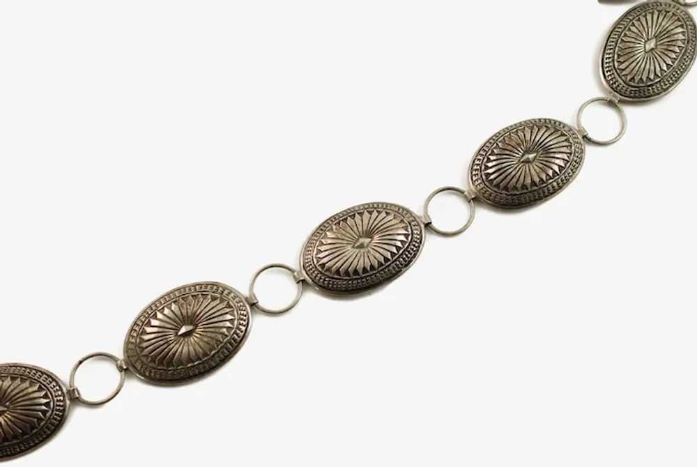 Vintage Navajo Hand Stamped Heavy Gauge Sterling … - image 4