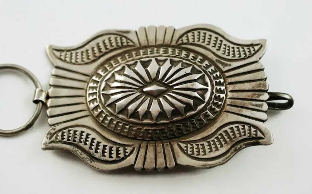 Vintage Navajo Hand Stamped Heavy Gauge Sterling … - image 7