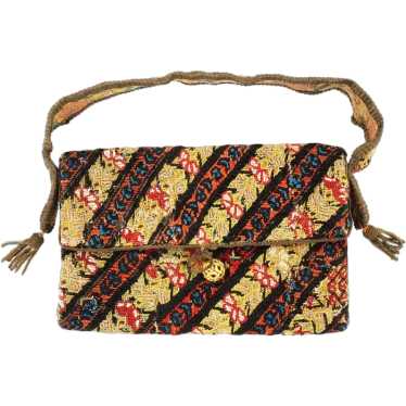 Antique Persian Safavid Textile Handbag CA 18Th C - image 1