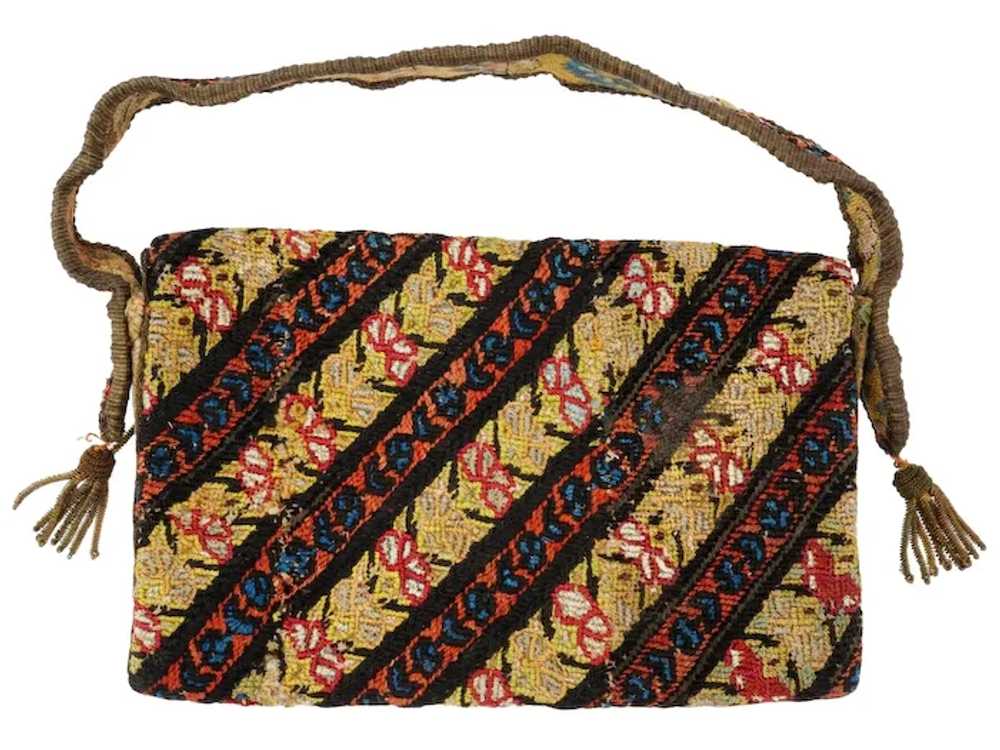 Antique Persian Safavid Textile Handbag CA 18Th C - image 2