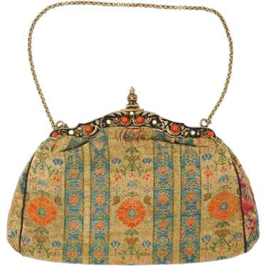 18Th C Antique Persian Safavid Textile Hand Bag