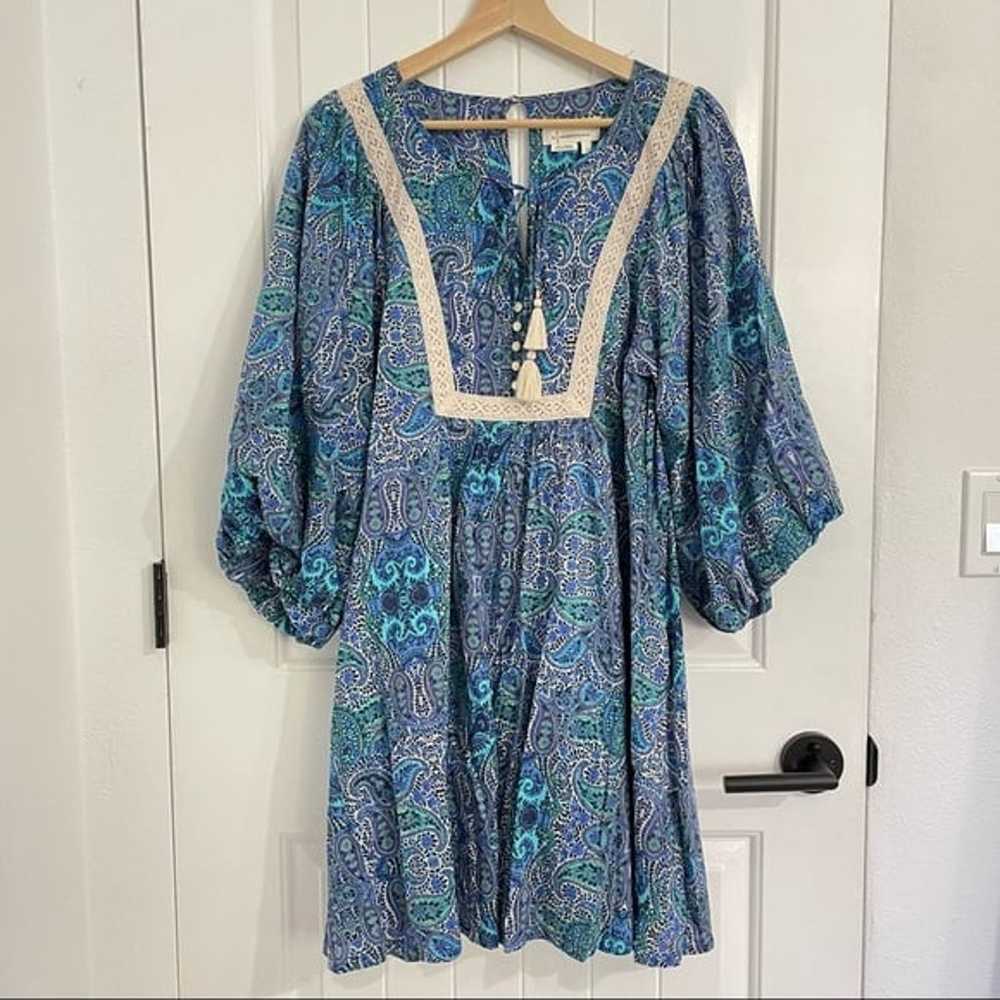 NWOT Anthropologie Lissa Blue Paisley Prints Romp… - image 5