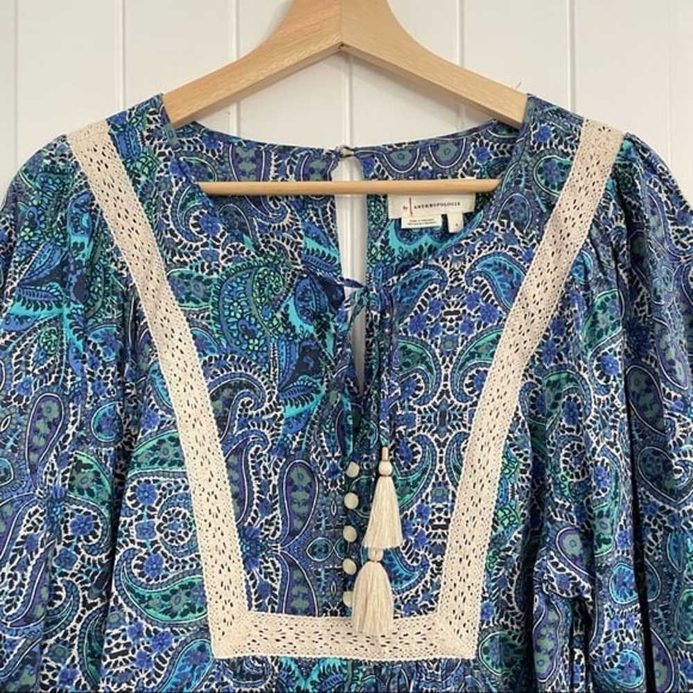 NWOT Anthropologie Lissa Blue Paisley Prints Romp… - image 7