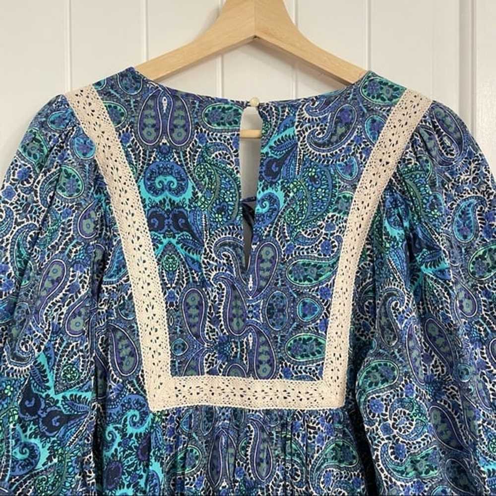 NWOT Anthropologie Lissa Blue Paisley Prints Romp… - image 9