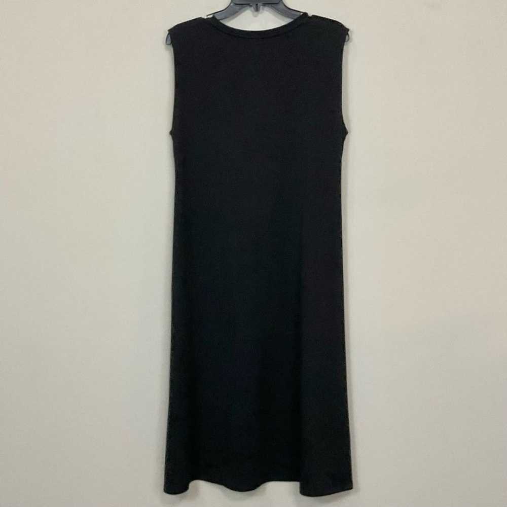 Eileen Fisher Black Tank Dress Midi Stretch Jerse… - image 3