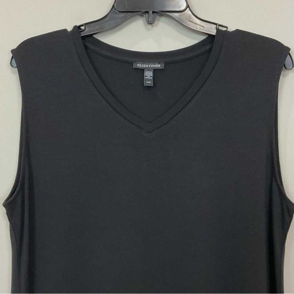 Eileen Fisher Black Tank Dress Midi Stretch Jerse… - image 4