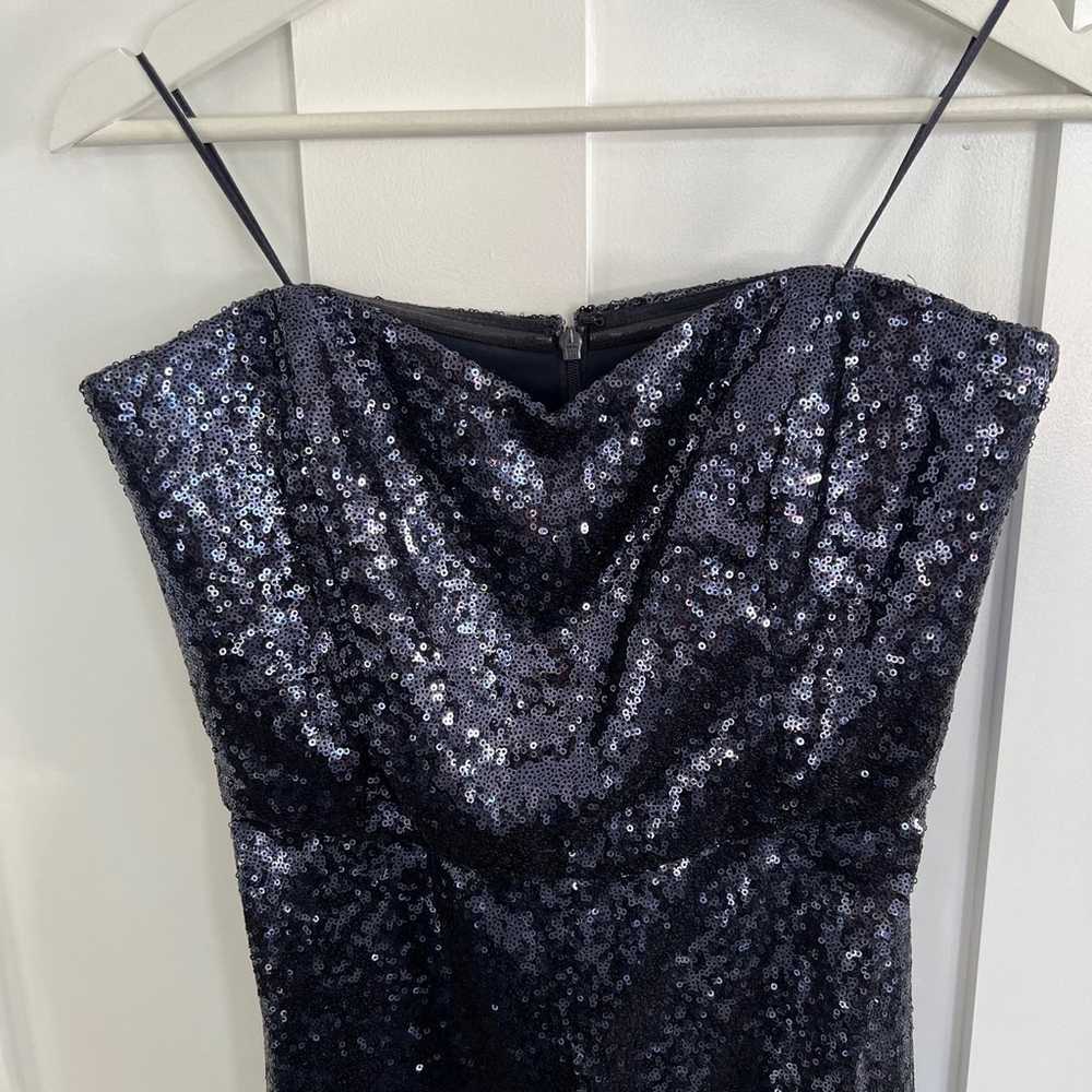 Saloni Aurelie Navy Strapless Sequin Wide Leg Jum… - image 3