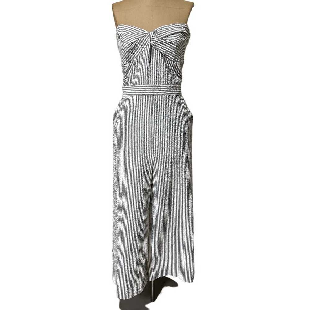 Veronica Beard Serild Strapless Seersucker Gray S… - image 3