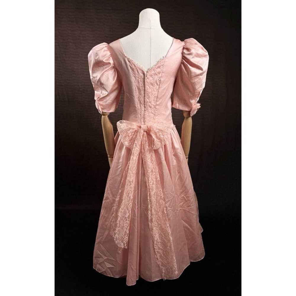 Beautiful Peachy Pink Satin Dress sz Large & Matc… - image 3