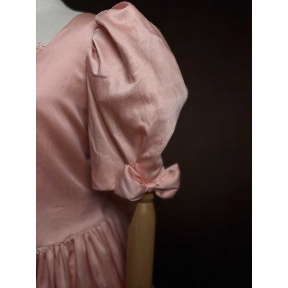 Beautiful Peachy Pink Satin Dress sz Large & Matc… - image 5