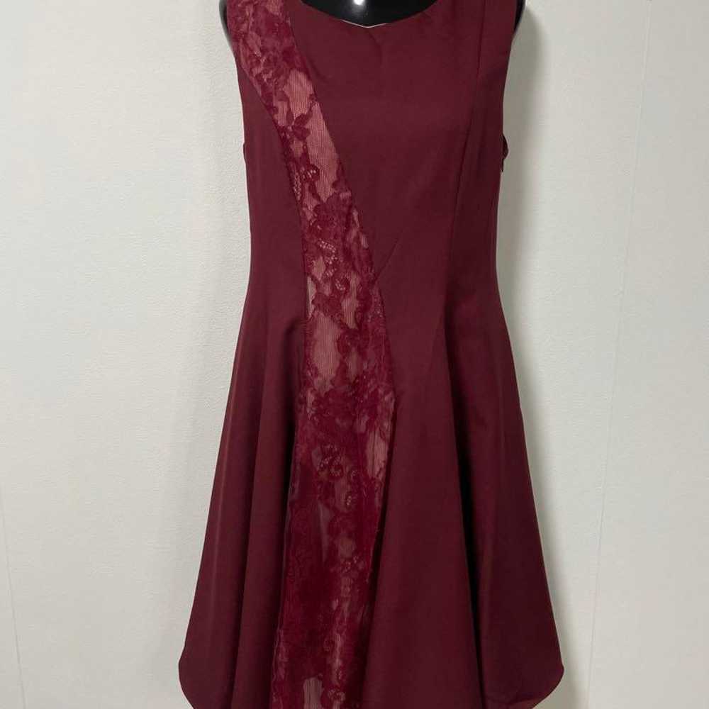 Asakura Party Dress Lace Mid Size Size 38 Wine Re… - image 2