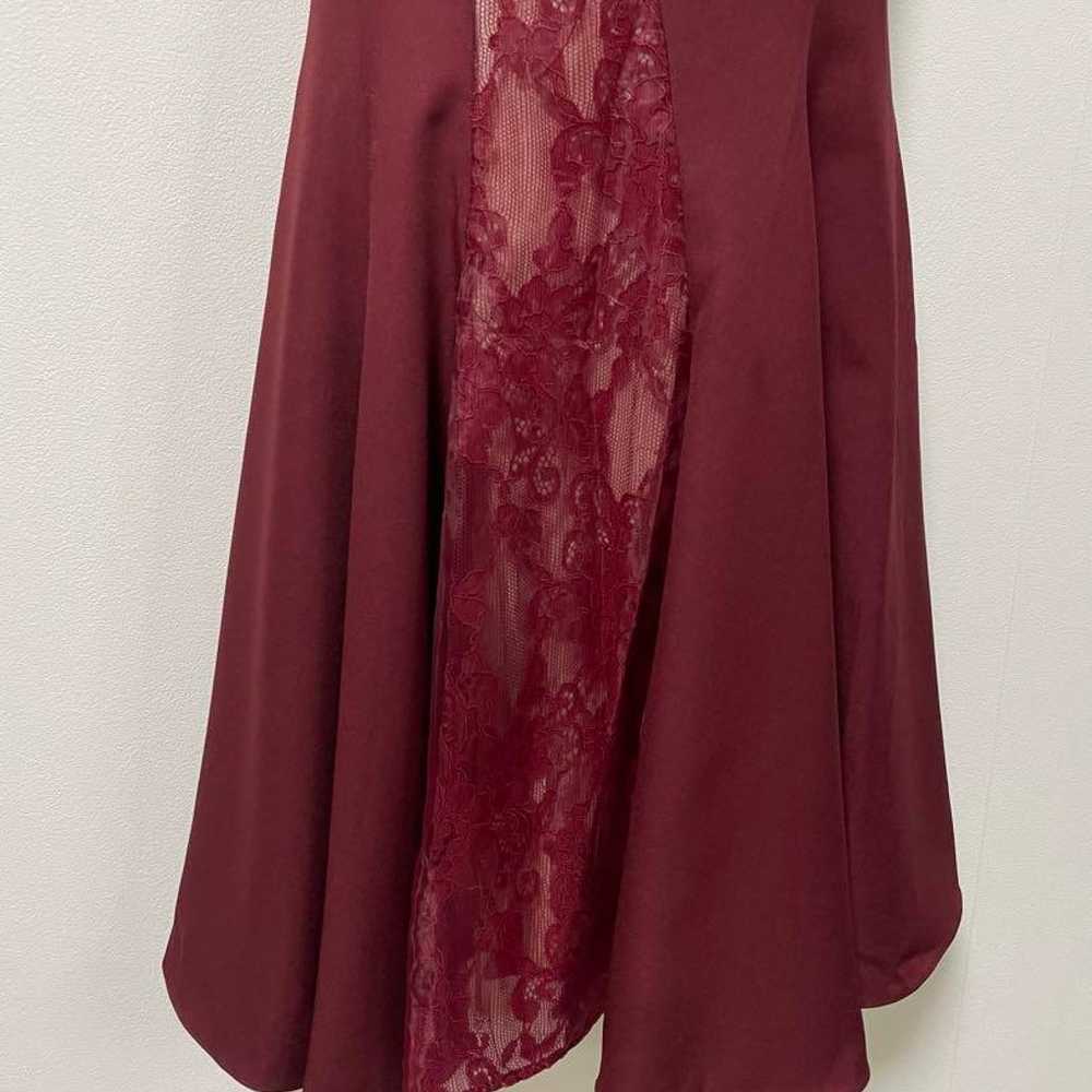 Asakura Party Dress Lace Mid Size Size 38 Wine Re… - image 4