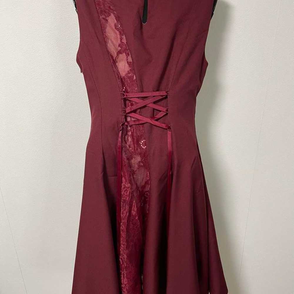 Asakura Party Dress Lace Mid Size Size 38 Wine Re… - image 7