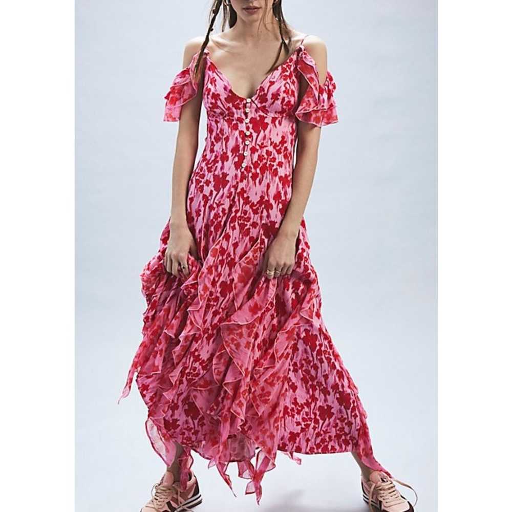 Free People Endless Cascades Ruffle Tiered Pink M… - image 3