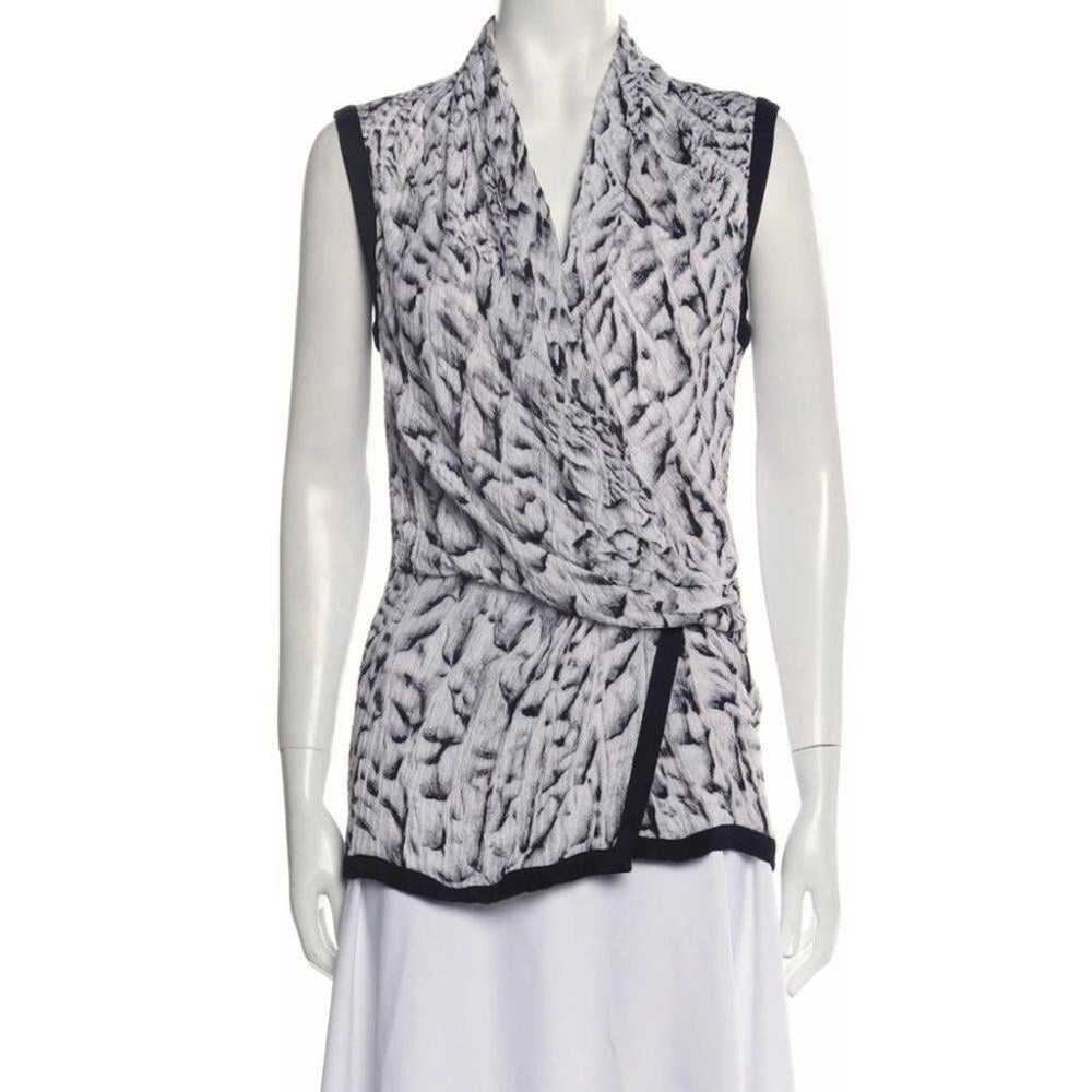 Helmut Lang Annex Draped Sleeveless Silk Blouse B… - image 3