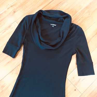 Express black cotton knit dress shirt athlesiure … - image 1