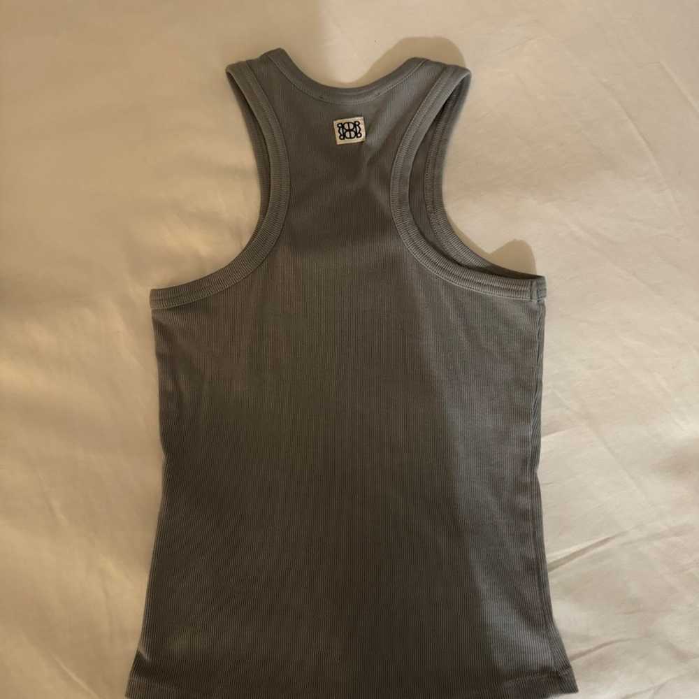 Grey racer back tank top - image 2