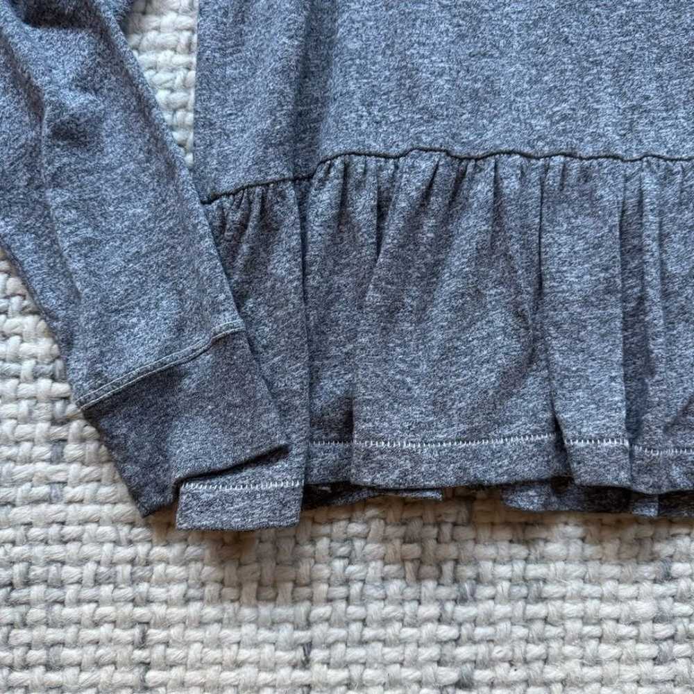 The Great. Grey Long Sleeve Ruffle Top 1 - image 2