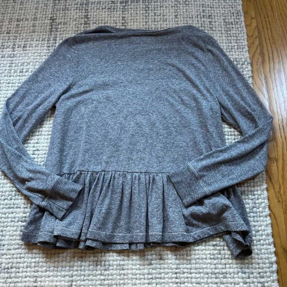 The Great. Grey Long Sleeve Ruffle Top 1 - image 5