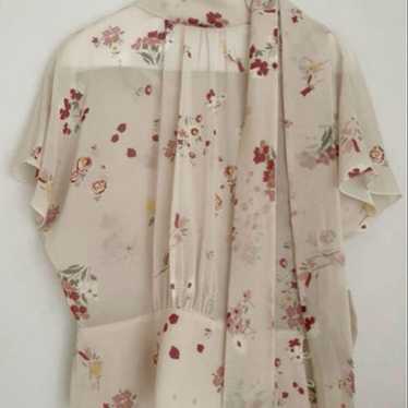 Red Valentino Silk Blouse Pink Beige Floral柄