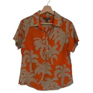 Tommy Bahama Linen Short Sleeve Hawaiian Shirt Siz